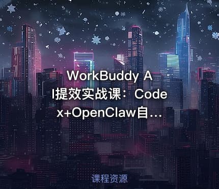 WorkBuddy AI提效实战课：Codex+OpenClaw自定义技能全教程【1.2GB】