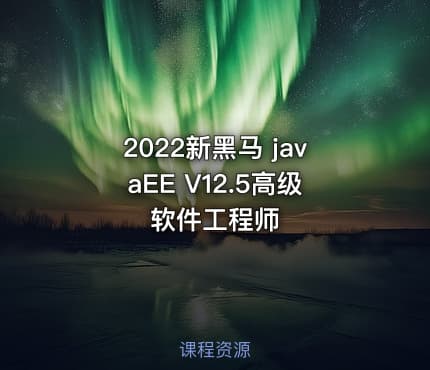 2022新黑马 javaEE V12.5高级软件工程师