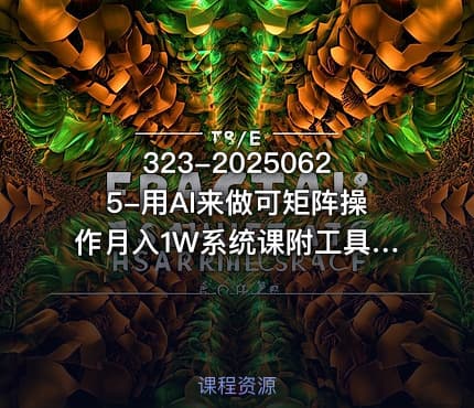 323-20250625-用AI来做可矩阵操作月入1W系统课附工具指令更多资源