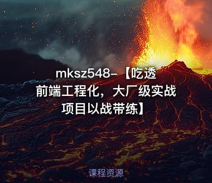mksz548-【吃透前端工程化，大厂级实战项目以战带练】
