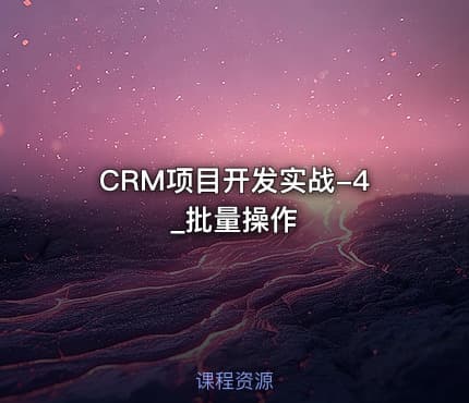 CRM项目开发实战-4_批量操作