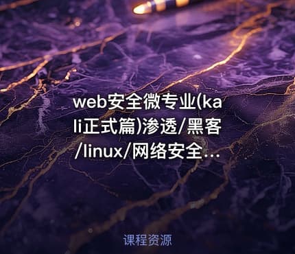 web安全微专业(kali正式篇)渗透/黑客/linux/网络安全/攻防/漏洞第4期视频+课件打包...