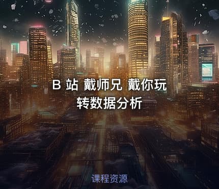 B 站 戴师兄 戴你玩 转数据分析