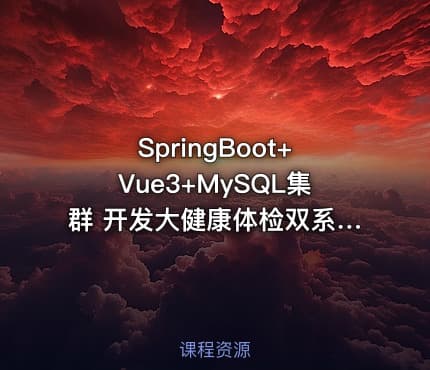 SpringBoot+Vue3+MySQL集群 开发大健康体检双系统