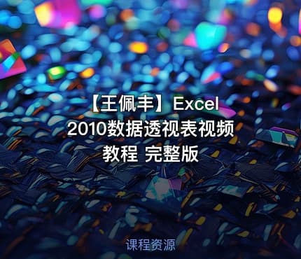 【王佩丰】Excel 2010数据透视表视频教程 完整版