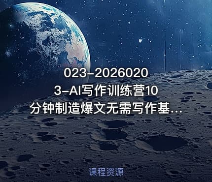 023-20260203-AI写作训练营10分钟制造爆文无需写作基础更多资源