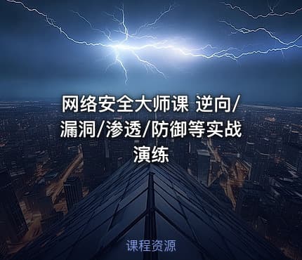 网络安全大师课 逆向/漏洞/渗透/防御等实战演练