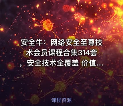 安全牛：网络安全至尊技术会员课程合集314套，安全技术全覆盖 价值3999元