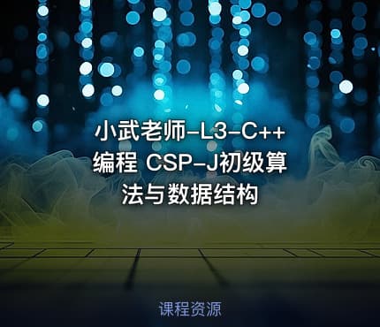 小武老师-L3-C++编程 CSP-J初级算法与数据结构