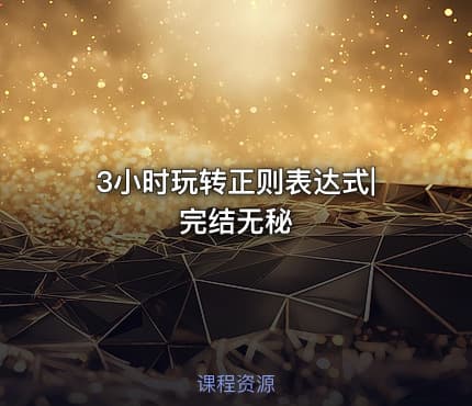 3小时玩转正则表达式|完结无秘
