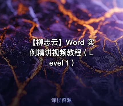 【柳志云】Word 实例精讲视频教程 ( Level 1 )