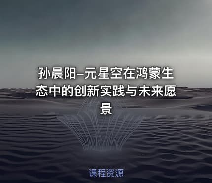 孙晨阳-元星空在鸿蒙生态中的创新实践与未来愿景