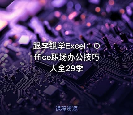 跟李锐学Excel:Office职场办公技巧大全29季