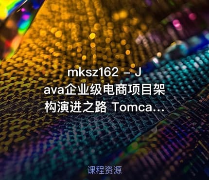 mksz162 - Java企业级电商项目架构演进之路 Tomcat集群与Redis分布式