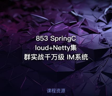 853 SpringCloud+Netty集群实战千万级 IM系统