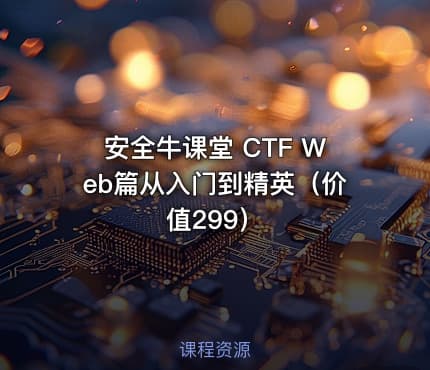 安全牛课堂 CTF Web篇从入门到精英（价值299）