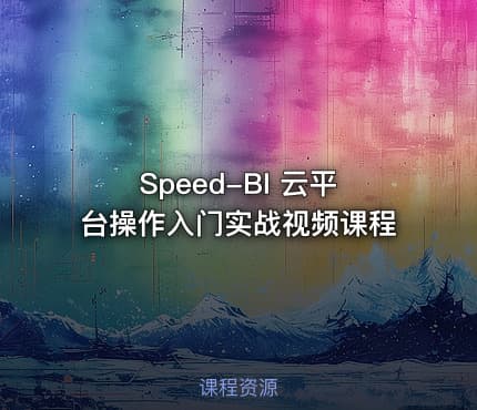 Speed-BI 云平台操作入门实战视频课程