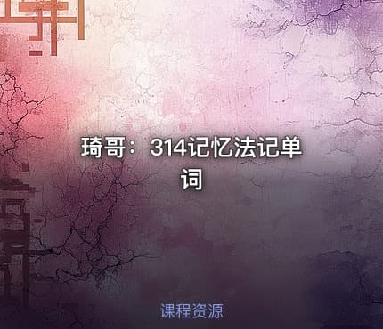 琦哥：314记忆法记单词
