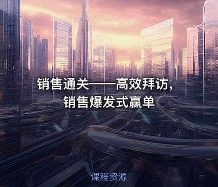 销售通关——高效拜访，销售爆发式赢单