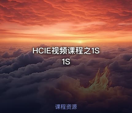 HCIE视频课程之1S1S