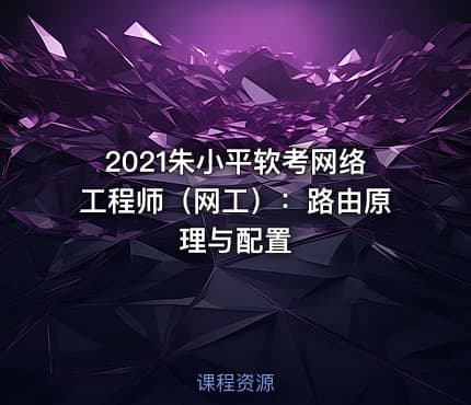 2021朱小平软考网络工程师（网工）：路由原理与配置
