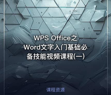 WPS Office之Word文字入门基础必备技能视频课程(一)
