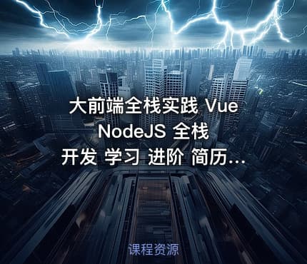 大前端全栈实践 Vue NodeJS 全栈 开发 学习 进阶 简历|哲玄