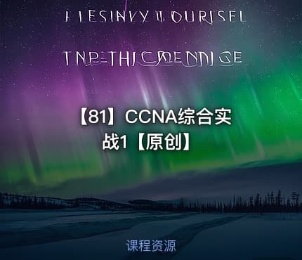 【81】CCNA综合实战1【原创】