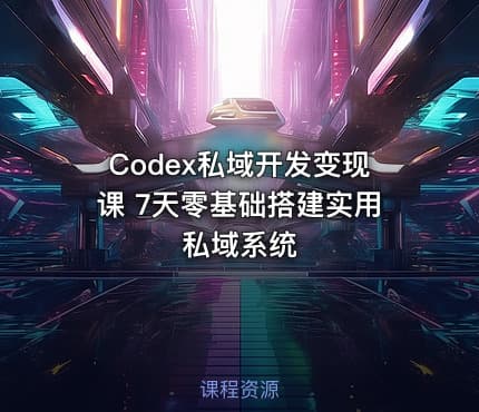 Codex私域开发变现课 7天零基础搭建实用私域系统