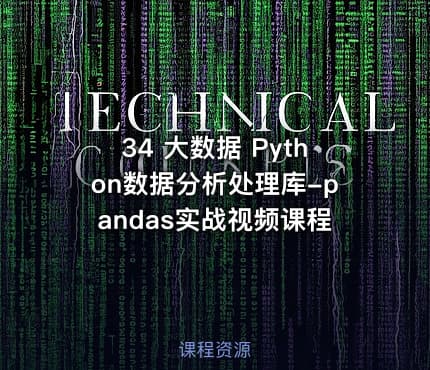 34 大数据 Python数据分析处理库-pandas实战视频课程