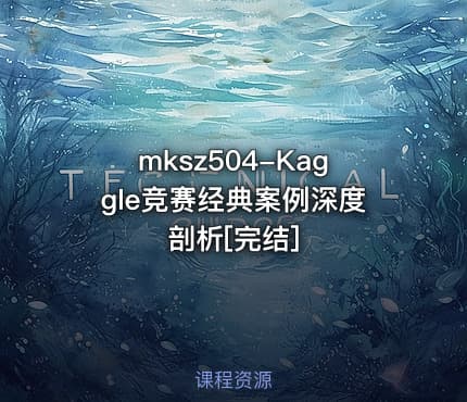 mksz504-Kaggle竞赛经典案例深度剖析[完结]