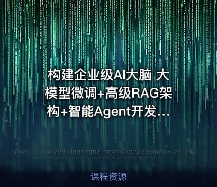 构建企业级AI大脑 大模型微调+高级RAG架构+智能Agent开发与项目实战