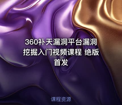 360补天漏洞平台漏洞挖掘入门视频课程 绝版首发