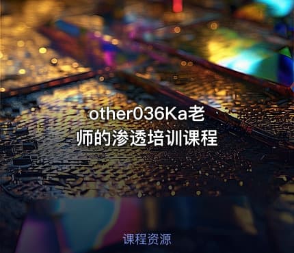 other036Ka老师的渗透培训课程