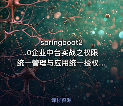 springboot2.0企业中台实战之权限统一管理与应用统一授权 (dubbo分布式系统实战)