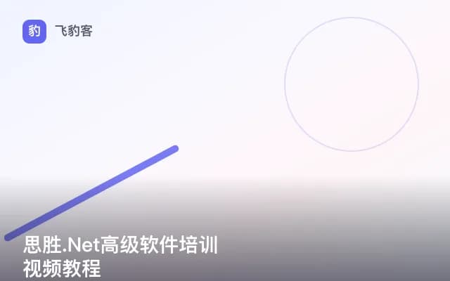思胜.Net高级软件培训视频教程