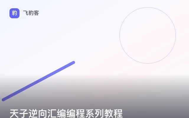 天子逆向汇编编程系列教程