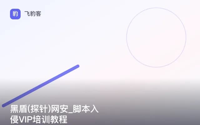 黑盾(探针)网安_脚本入侵VIP培训教程