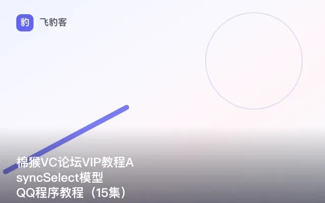 棉猴VC论坛VIP教程AsyncSelect模型QQ程序教程（15集）
