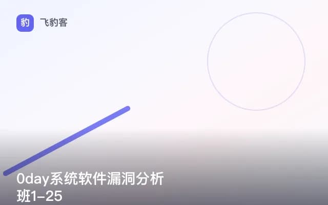 0day系统软件漏洞分析班1-25