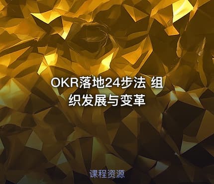 OKR落地24步法 组织发展与变革