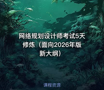 网络规划设计师考试5天修炼（面向2026年版新大纲）