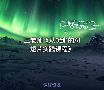王老师《从0到1的AI短片实践课程》