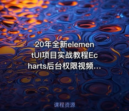 20年全新elementUI项目实战教程Echarts后台权限视频教程（组件封装节选）