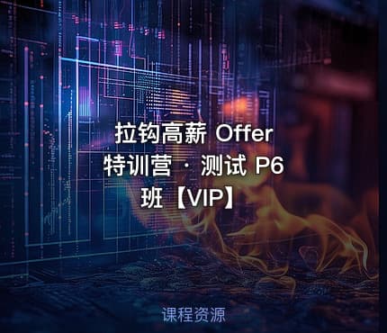 拉钩高薪 Offer 特训营 · 测试 P6 班【VIP】