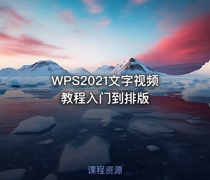 WPS2021文字视频教程入门到排版