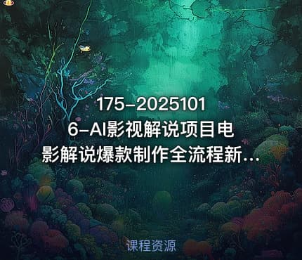 175-20251016-AI影视解说项目电影解说爆款制作全流程新手也能快速掌握更多资源