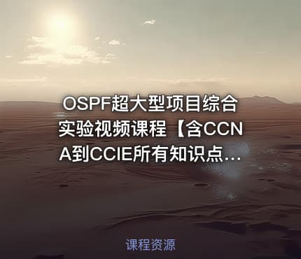 OSPF超大型项目综合实验视频课程【含CCNA到CCIE所有知识点】 陈鑫杰主讲
