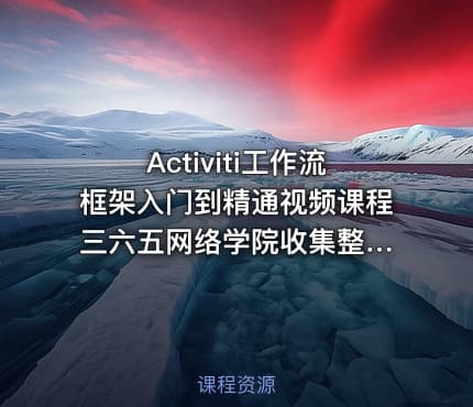 Activiti工作流框架入门到精通视频课程 三六五网络学院收集整理