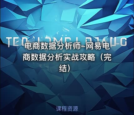 电商数据分析师-网易电商数据分析实战攻略（完结）